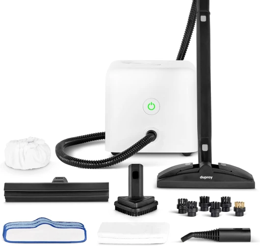 Nettoyeur vapeur Dupray Neat avec kit de 17 accessoires – Nettoyage puissant et sans produits chimiques pour sols, voiture, carrelage, joints et plus, performance polyvalente en profondeur 17-pièces (Neat)