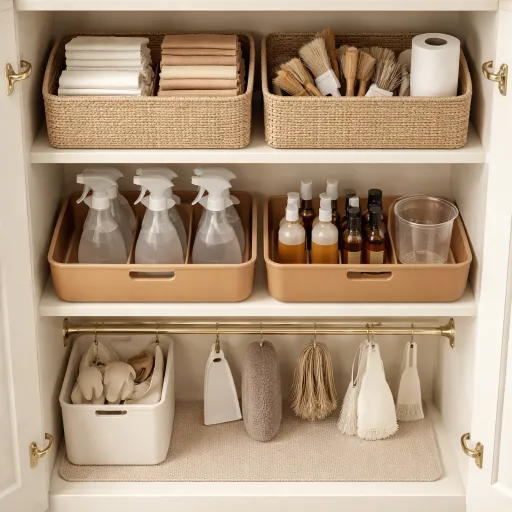 Organisation des produits d’entretien dans le placard : la méthode professionnelle pour une maison fluide et sécurisée