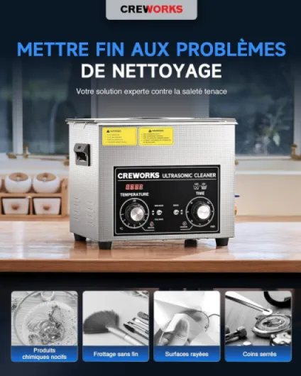 10L Nettoyeur à Ultrasons Professionnel丨Puissance 240W丨Chauffage 300W丨Minuterie 1-30min丨Mode Dégazage et Mode Doux, Bac à Ultrasons Commercial Machine de Nettoyage Ultrasonique