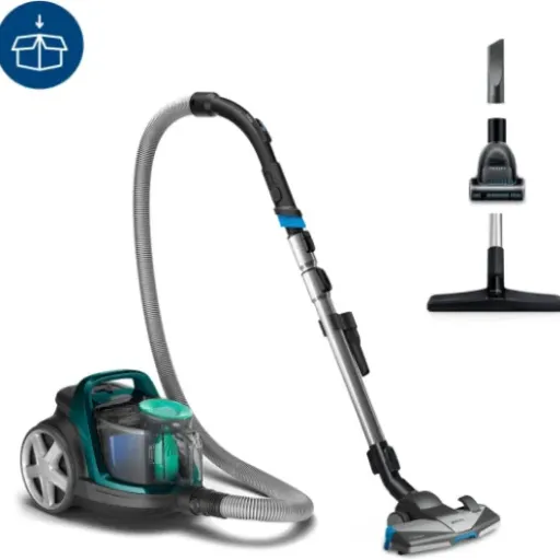 Test PHILIPS Série Aspirateur 1,5 L Noir/Vert : un traîneau simple, puissant et sans chichis