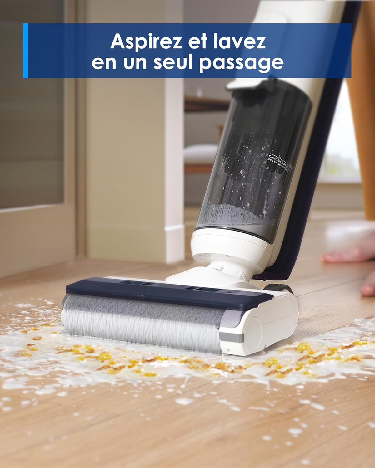 Tineco iFLOOR 5 Breeze Complete Aspirateur Laveur, Aspirateur Sec Humide sans Fil pour Sols durs, Nettoyage des Bords, Auto-Nettoyage Automatique, 35 Min d'autonomie, Conception légère