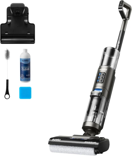 Eureka Rapidwash NEW430 Aspirateur Laveur sans Fil, Aspirateur Eau et Poussière pour Sols Durs, Poils d'Animaux, Nettoyeur de Sol sans Fil avec Navigation Vocale, Auto Nettoyage et Séchage